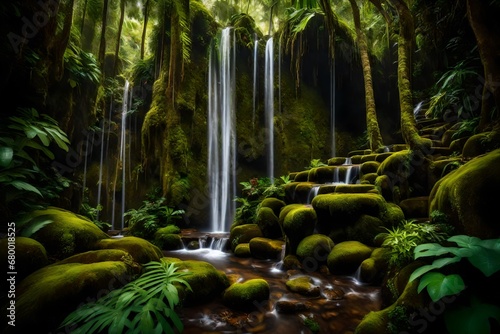 waterfall in the jungle photo