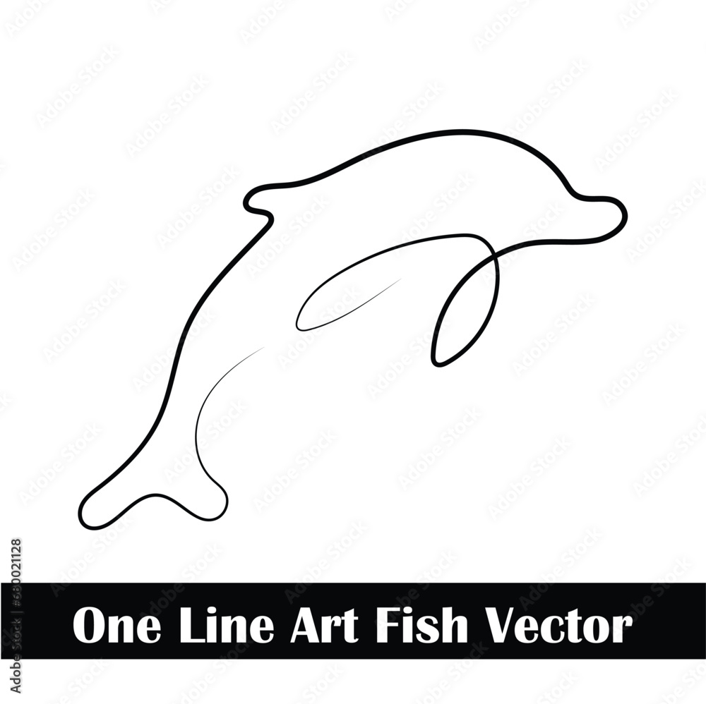 One Line Art Fish Vector Creative Concept: Fluid Simplicity in Aquatic Beauty One Line Art Fish Vector Creative Concept: Fluid Simplicity in Aquatic Beauty