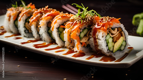 Vegan sushi roll, PNG, 300 DPI