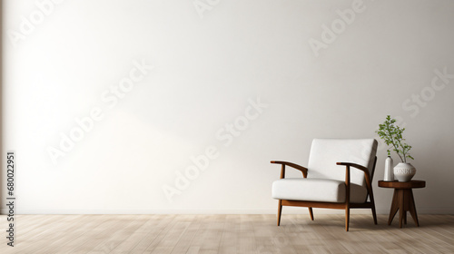 Modern minimalist space with a chair