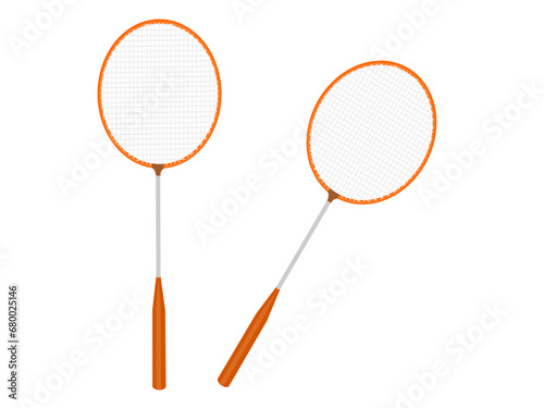 Badminton racket on white background.