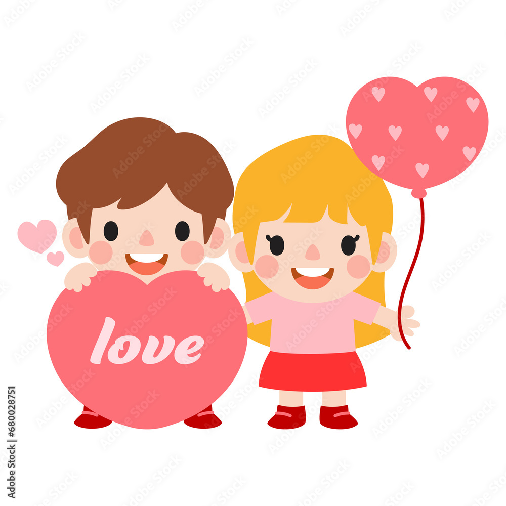 happy valentines day teen couple clipart. Romantic girl and boy giving heart balloon gift happy valentines day teen couple clipart. Romantic girl and boy giving heart balloon gift