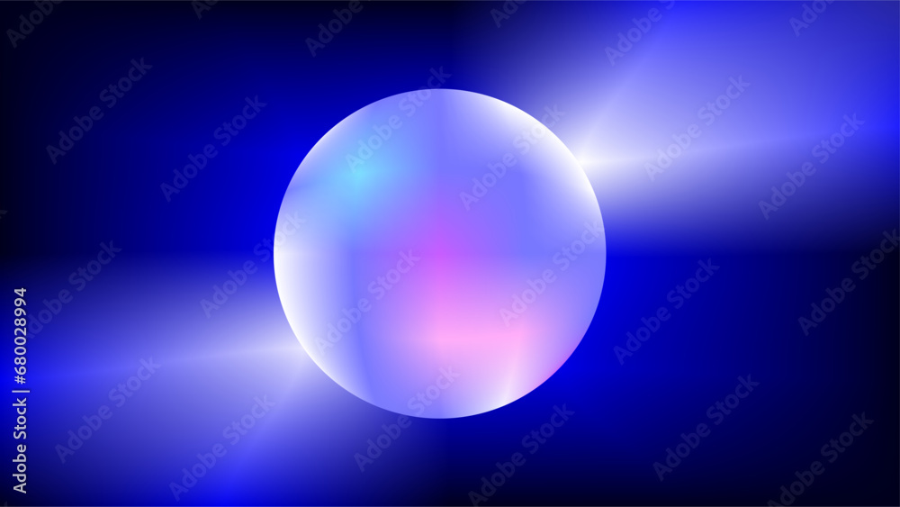 Multicolor bubble circle frame glowing lights over dark background.