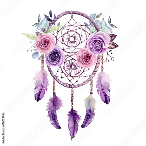 Purple dream catcher and rose