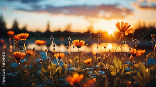 First Flowers Spring Came Grass Sunset, HD, Background Wallpaper, Desktop Wallpaper