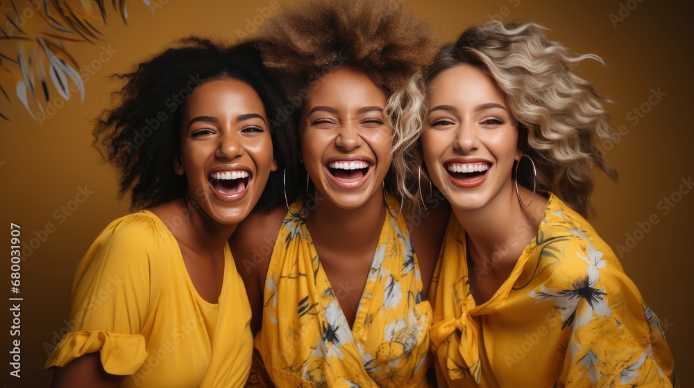 Fototapeta premium Group Happy Friends Posing Selfie, HD, Background Wallpaper, Desktop Wallpaper