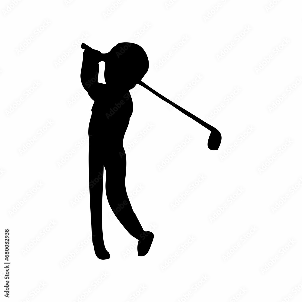 silhouette of person playing golf