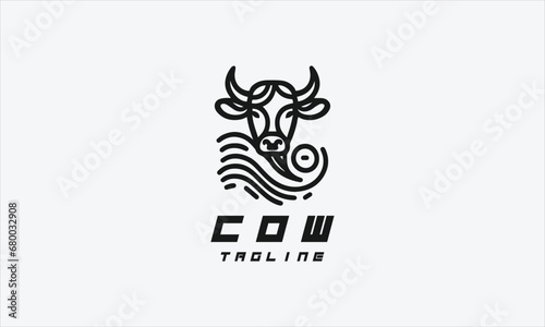Cow and cattle vector logo icon design