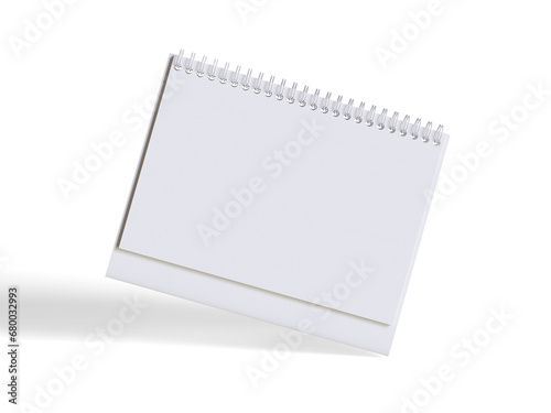 Desk calender white background and solid color for calender realistic texture 3D render