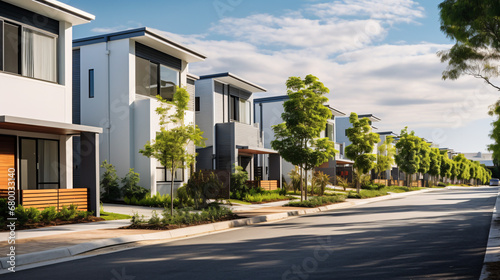 Newly built residential townhouses located in an Australia © UsamaR