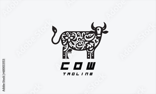 Cow and cattle vector logo icon design