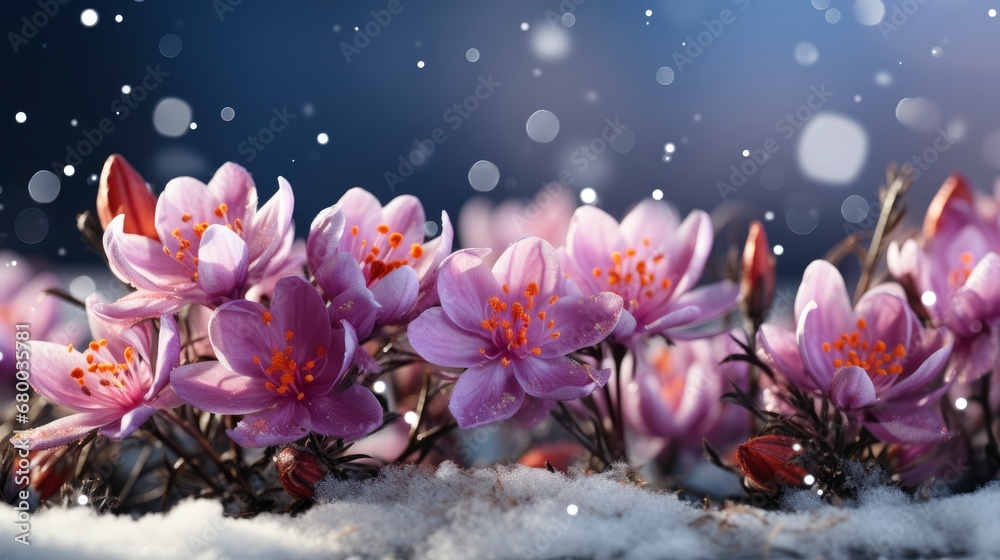 Close Spring Crocus Flower Melting Snow, HD, Background Wallpaper, Desktop Wallpaper Close Spring Crocus Flower Melting Snow, HD, Background Wallpaper, Desktop Wallpaper