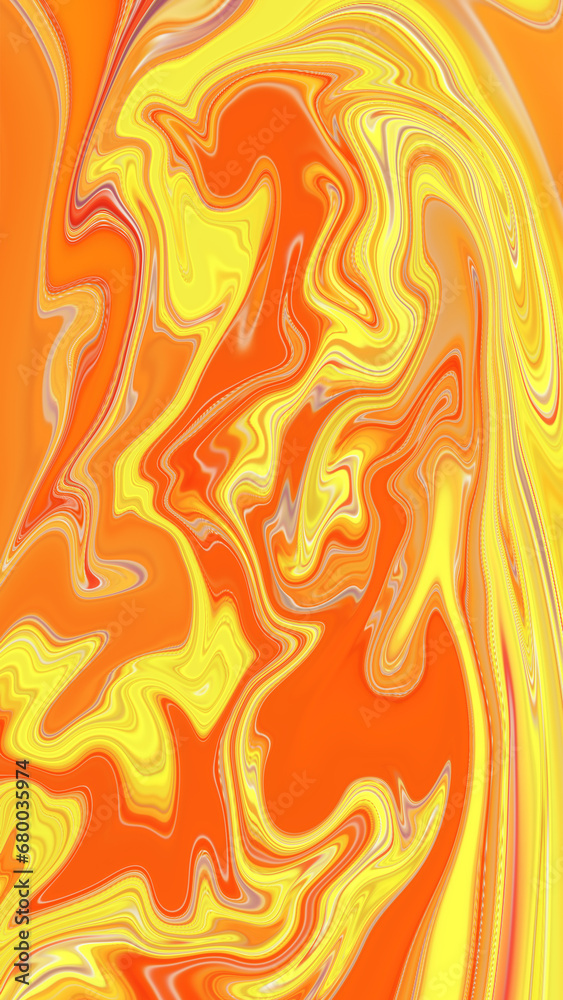 Liquify the pattern with red, yellow, and orange graphics color. Psychedelic texture. Phone wallpaper.