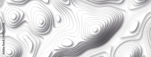 Topographic map background geographic line map with seamless ornament design. The black on white contours vector topography stylized height of the lines map.