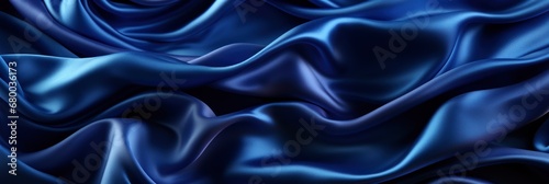 Beautiful Dark Blue Silk Satin Background, Banner Image For Website, Background abstract , Desktop Wallpaper