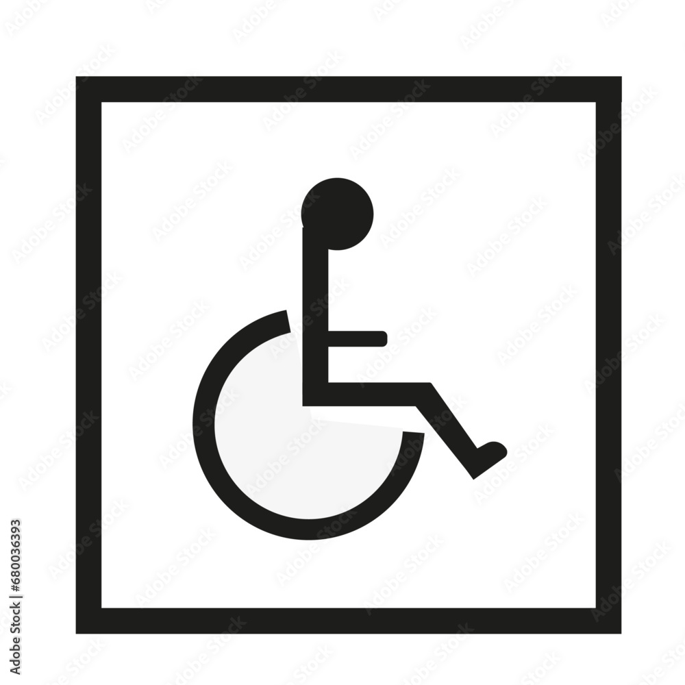 Panneau carré avec idéogramme indiquant une installation pour handicapés Panneau carré avec idéogramme indiquant une installation pour handicapés