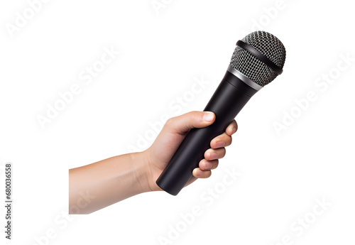 hand with microphone