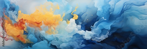 Blue Abstract Watercolor Painting On White, Banner Image For Website, Background abstract , Desktop Wallpaper
