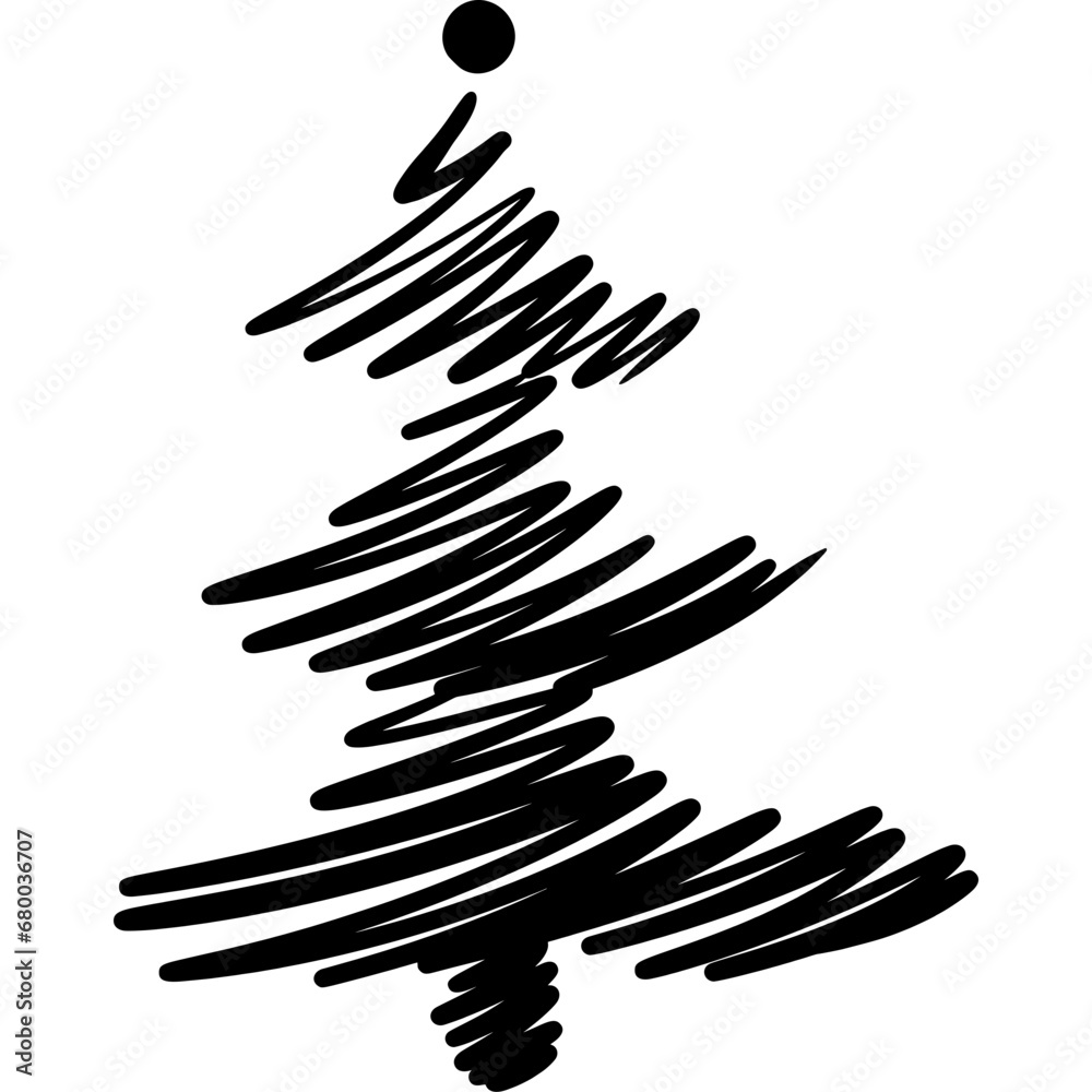 Obraz premium Christmas Tree Silhouette