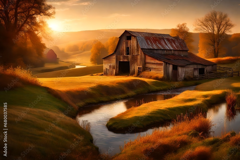 sunrise over the river