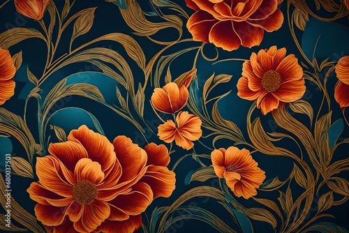 Obraz na płótnie seamless floral pattern w salonie