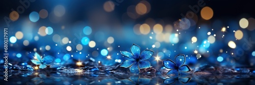 Abstract Blue Bokeh Defocus Glitter Blur, Banner Image For Website, Background abstract , Desktop Wallpaper