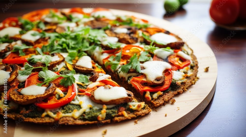 Quinoa Crust Chicken and Veggie Pizza, showcasing a healthy and gluten-free alternative