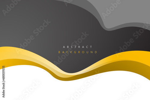 Gray and yellow metallic wave modern background with white space for text and message. template design