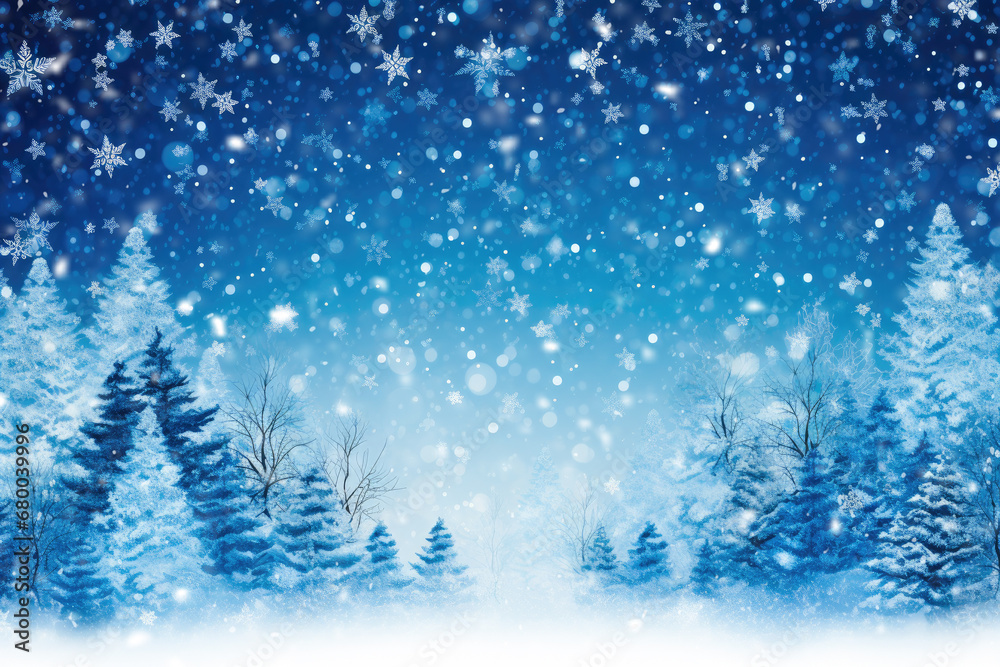 Winter christmas background with trees and snow Winter christmas background with trees and snow