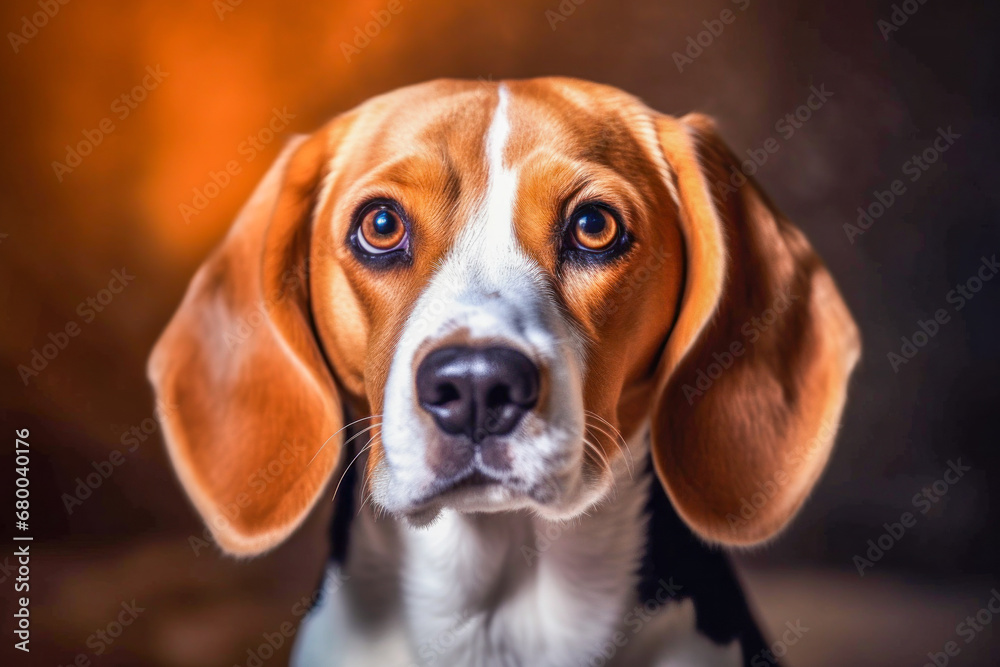 Close up of a beautiful beagle dog