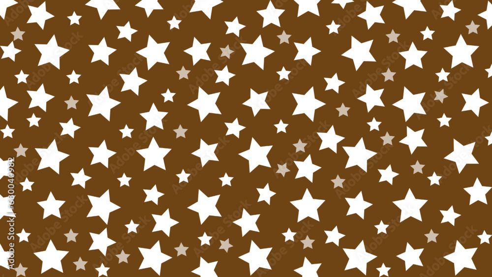 Brown seamless pattern with white stars Brown seamless pattern with white stars