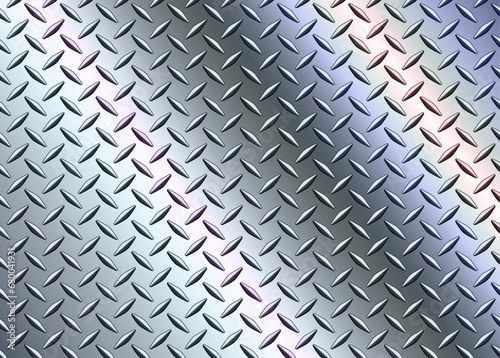 Stainless steel texture iridescence metallic, diamond pattern metal sheet texture background.