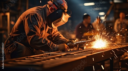 workers and welders who perform arc welding , generative ai © myAstock