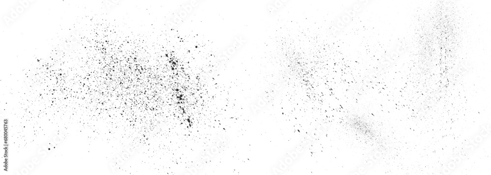 Gritty vector background. Noise grainy overlay. Urban punk texture. Grungy gritty subtle black splatter, dust, drizzle. Rough sand sprinkle gradient. Brush ink splatter effect. Grunge spray texture