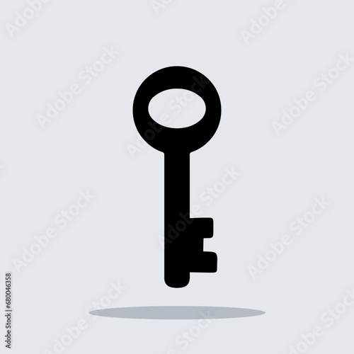 Key icon vector. Key logo design. Key vector icon illustration isolated on gray background