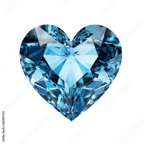 blue heart diamond isolated on transparent background transparency 