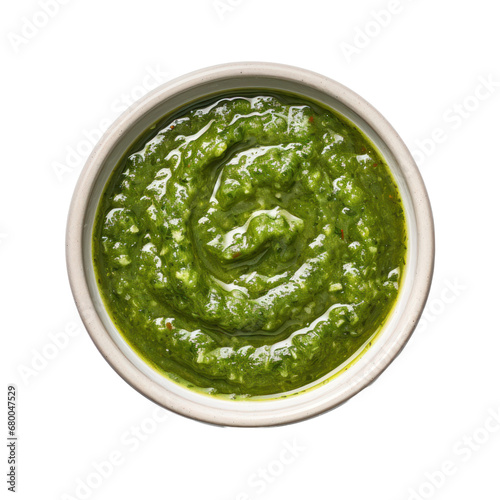 bowl of chimichurri dip sauce isolated on transparent background transparency 