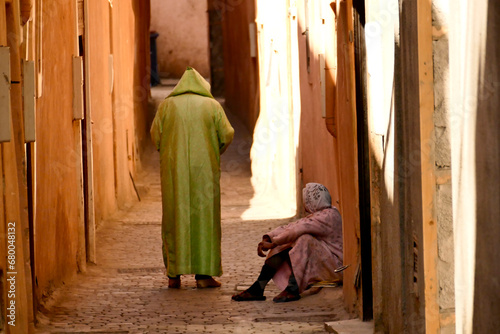 Obraz na plátně Scene di vita nella medina di Marrakech. Marocco