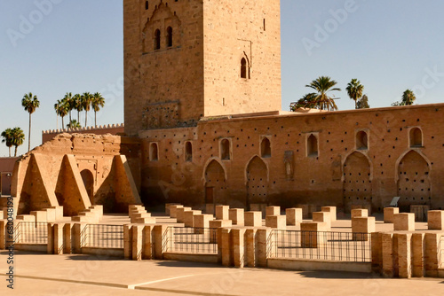 La mosche e il minareto di Koutoubia. Medina di Marrakech. Marocco