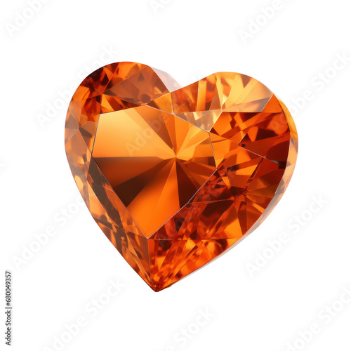 dark orange heart diamond isolated on transparent background transparency 