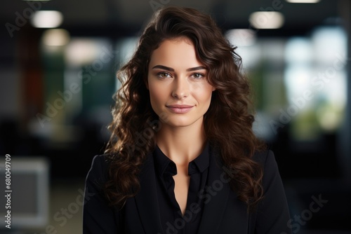 Beautiful Woman In Office  Looking At Camera