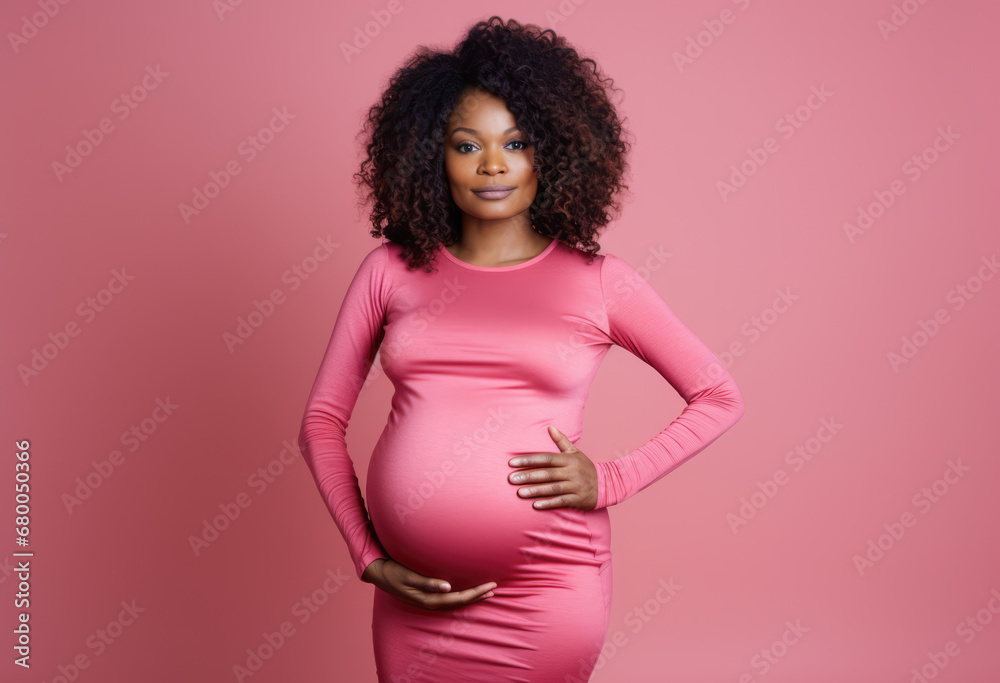 Portrait of an African American pregnant woman
