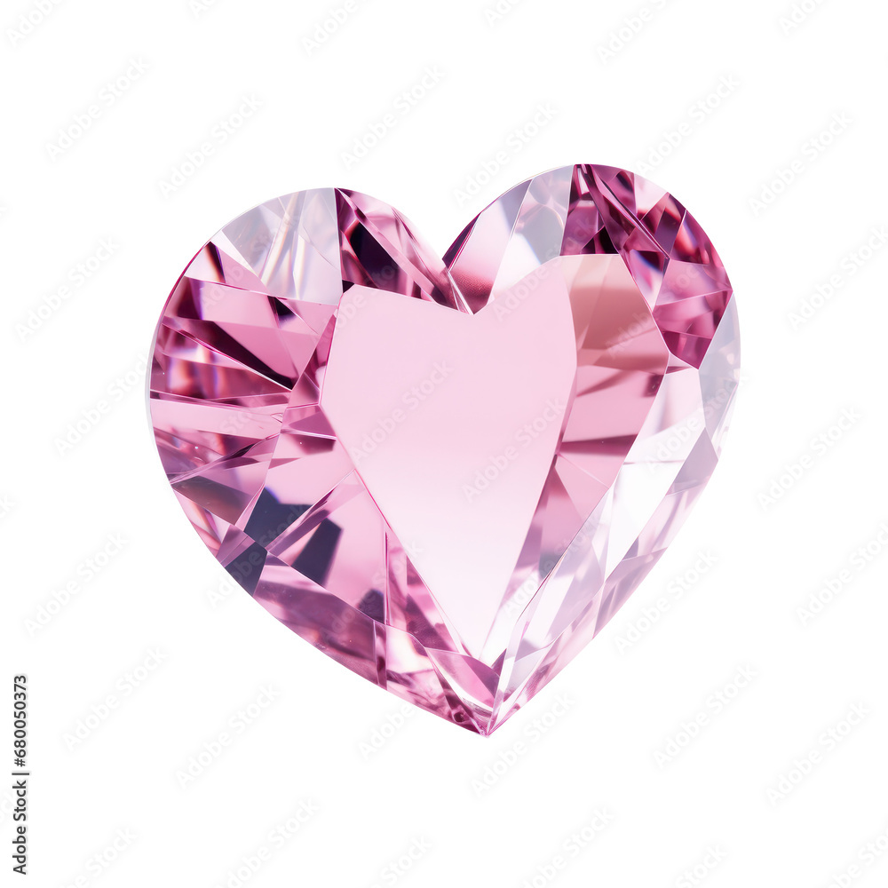 pink heart diamond isolated on transparent background,transparency 