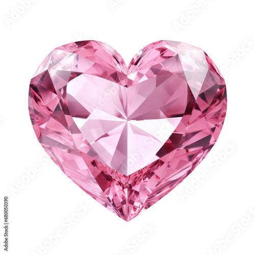 pink heart diamond isolated on transparent background,transparency 