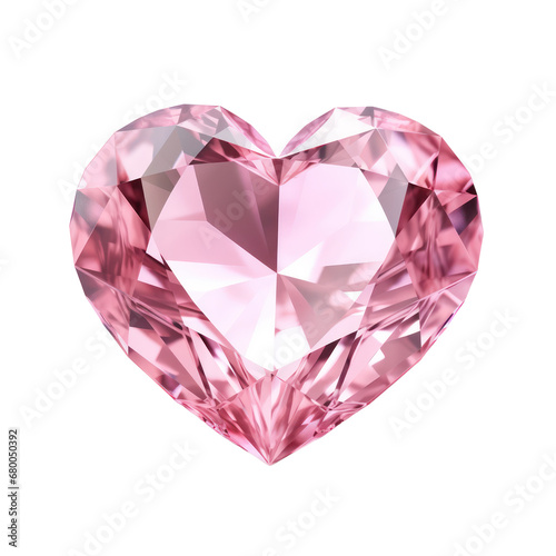 pink heart diamond isolated on transparent background,transparency 