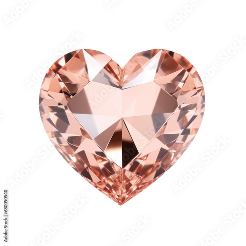 rose gold heart diamond isolated on transparent background transparency 