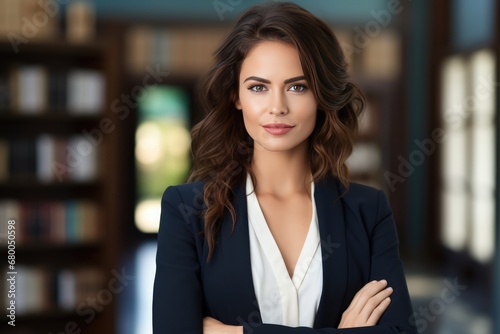Confident Businesswoman Poses As Successful Leader In Office Portrait