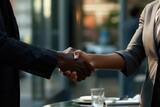 First Job Offer African American Girl Shakes Hands