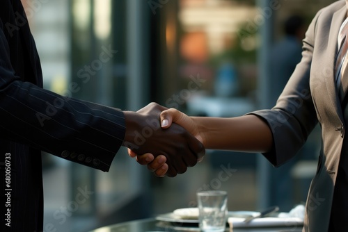 First Job Offer African American Girl Shakes Hands