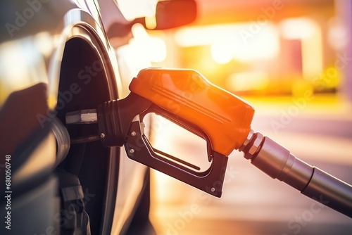 A Car Filling Up With Gas photo